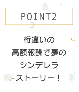 POINT2 桁違いの高額報酬でのシンデレラストーリー！